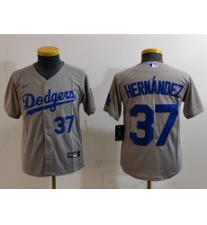 Youth Los Angeles Dodgers 37 Teoscar Hernandez Grey Stitched Baseball Jersey 3 Youth Los Angeles Dodgers 37 Teoscar Hernandez Grey Stitched Baseball Jersey 3