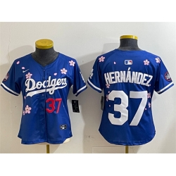 Youth Los Angeles Dodgers 37 Teoscar Hernandez Royal 2025 Tokyo Series Limited Stitched Baseball Jersey