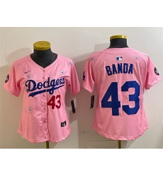 Youth Los Angeles Dodgers 43 Anthony Banda Pink 2025 Tokyo Series Limited Stitched Baseball Jersey