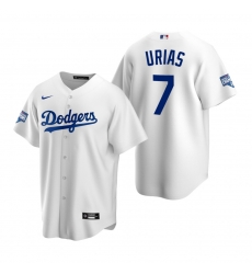 Youth Los Angeles Dodgers 7 Julio Urias White 2020 World Series Champions Replica Jersey