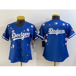 Youth Los Angeles Dodgers Team Big Logo Royal 2025 Tokyo Series Limited Stitched Baseball Jersey