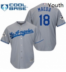 Youth Majestic Los Angeles Dodgers 18 Kenta Maeda Replica Grey Road 2017 World Series Bound Cool Base MLB Jersey Youth Majestic Los Angeles Dodgers 18 Kenta Maeda Replica Grey Road 2017 World Series Bound Cool Base MLB Jersey