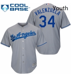 Youth Majestic Los Angeles Dodgers 34 Fernando Valenzuela Replica Grey Road Cool Base MLB Jersey Youth Majestic Los Angeles Dodgers 34 Fernando Valenzuela Replica Grey Road Cool Base MLB Jersey