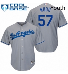 Youth Majestic Los Angeles Dodgers 57 Alex Wood Authentic Grey Road Cool Base MLB Jersey Youth Majestic Los Angeles Dodgers 57 Alex Wood Authentic Grey Road Cool Base MLB Jersey
