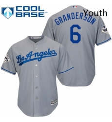 Youth Majestic Los Angeles Dodgers 6 Curtis Granderson Replica Grey Road 2017 World Series Bound Cool Base MLB Jersey Youth Majestic Los Angeles Dodgers 6 Curtis Granderson Replica Grey Road 2017 World Series Bound Cool Base MLB Jersey