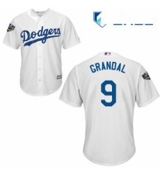 Youth Majestic Los Angeles Dodgers 9 Yasmani Grandal Authentic White Home Cool Base 2018 World Series MLB Jersey Youth Majestic Los Angeles Dodgers 9 Yasmani Grandal Authentic White Home Cool Base 2018 World Series MLB Jersey