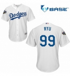 Youth Majestic Los Angeles Dodgers 99 Hyun Jin Ryu Authentic White Home Cool Base 2018 World Series MLB Jersey Youth Majestic Los Angeles Dodgers 99 Hyun Jin Ryu Authentic White Home Cool Base 2018 World Series MLB Jersey