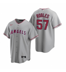 Mens Nike Los Angeles Angels 57 Hansel Robles Gray Road Stitched Baseball Jersey Mens Nike Los Angeles Angels 57 Hansel Robles Gray Road Stitched Baseball Jersey