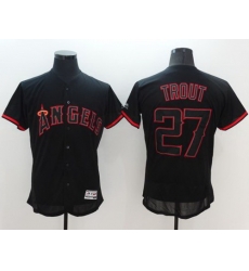 Women Los Angeles Angels 27 Mike Trout Black Fashion Stitched Baseball Jersey