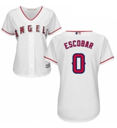 Womens Majestic Los Angeles Angels of Anaheim 0 Yunel Escobar Replica White Home Cool Base MLB Jersey Womens Majestic Los Angeles Angels of Anaheim 0 Yunel Escobar Replica White Home Cool Base MLB Jersey