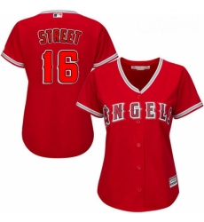 Womens Majestic Los Angeles Angels of Anaheim 16 Huston Street Replica Red Alternate MLB Jersey Womens Majestic Los Angeles Angels of Anaheim 16 Huston Street Replica Red Alternate MLB Jersey