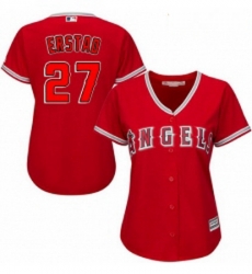 Womens Majestic Los Angeles Angels of Anaheim 27 Darin Erstad Replica Red Alternate MLB Jersey Womens Majestic Los Angeles Angels of Anaheim 27 Darin Erstad Replica Red Alternate MLB Jersey