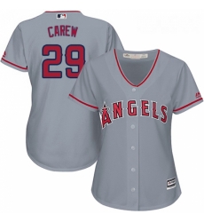 Womens Majestic Los Angeles Angels of Anaheim 29 Rod Carew Replica Grey Road Cool Base MLB Jersey Womens Majestic Los Angeles Angels of Anaheim 29 Rod Carew Replica Grey Road Cool Base MLB Jersey