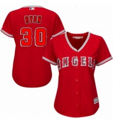 Womens Majestic Los Angeles Angels of Anaheim 30 Nolan Ryan Authentic Red Alternate MLB Jersey Womens Majestic Los Angeles Angels of Anaheim 30 Nolan Ryan Authentic Red Alternate MLB Jersey