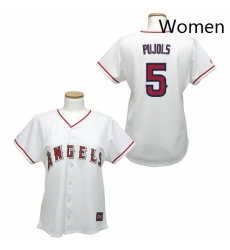 Womens Majestic Los Angeles Angels of Anaheim 5 Albert Pujols Replica White MLB Jersey Womens Majestic Los Angeles Angels of Anaheim 5 Albert Pujols Replica White MLB Jersey