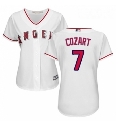 Womens Majestic Los Angeles Angels of Anaheim 7 Zack Cozart Authentic White Home Cool Base MLB Jersey Womens Majestic Los Angeles Angels of Anaheim 7 Zack Cozart Authentic White Home Cool Base MLB Jersey