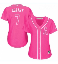 Womens Majestic Los Angeles Angels of Anaheim 7 Zack Cozart Replica Pink Fashion MLB Jersey Womens Majestic Los Angeles Angels of Anaheim 7 Zack Cozart Replica Pink Fashion MLB Jersey