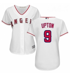 Womens Majestic Los Angeles Angels of Anaheim 9 Justin Upton Authentic White Home Cool Base MLB Jersey Womens Majestic Los Angeles Angels of Anaheim 9 Justin Upton Authentic White Home Cool Base MLB Jersey