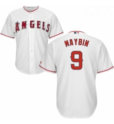 Youth Majestic Los Angeles Angels of Anaheim 9 Cameron Maybin Authentic White Home Cool Base MLB Jersey Youth Majestic Los Angeles Angels of Anaheim 9 Cameron Maybin Authentic White Home Cool Base MLB Jersey