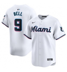 Men Miami Marlins 9 Josh Bell White 2024 Home Limited Stitched Baseball Jersey Men Miami Marlins 9 Josh Bell White 2024 Home Limited Stitched Baseball Jersey
