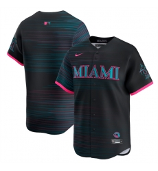 Men Miami Marlins Blank Black 2025 City Connect Limited Stitched Baseball Jersey