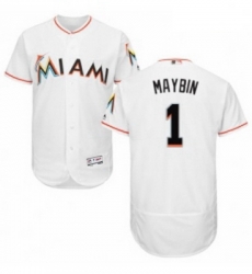 Mens Majestic Miami Marlins 1 Cameron Maybin White Home Flex Base Authentic Collection MLB Jersey Mens Majestic Miami Marlins 1 Cameron Maybin White Home Flex Base Authentic Collection MLB Jersey