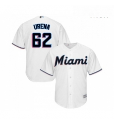 Mens Miami Marlins 62 Jose Urena Replica White Home Cool Base Baseball Jersey Mens Miami Marlins 62 Jose Urena Replica White Home Cool Base Baseball Jersey