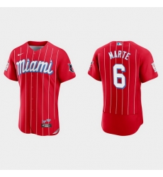 Miami Marlins 6 Starling Marte Men Nike 2021 City Connect Authentic MLB Jersey Red Miami Marlins 6 Starling Marte Men Nike 2021 City Connect Authentic MLB Jersey Red