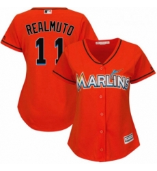 Womens Majestic Miami Marlins 11 J T Realmuto Replica Orange Alternate 1 Cool Base MLB Jersey Womens Majestic Miami Marlins 11 J T Realmuto Replica Orange Alternate 1 Cool Base MLB Jersey