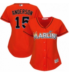 Womens Majestic Miami Marlins 15 Brian Anderson Replica Orange Alternate 1 Cool Base MLB Jersey Womens Majestic Miami Marlins 15 Brian Anderson Replica Orange Alternate 1 Cool Base MLB Jersey