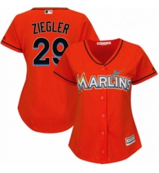 Womens Majestic Miami Marlins 29 Brad Ziegler Authentic Orange Alternate 1 Cool Base MLB Jersey Womens Majestic Miami Marlins 29 Brad Ziegler Authentic Orange Alternate 1 Cool Base MLB Jersey