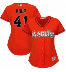 Womens Majestic Miami Marlins 41 Justin Bour Replica Orange Alternate 1 Cool Base MLB Jersey Womens Majestic Miami Marlins 41 Justin Bour Replica Orange Alternate 1 Cool Base MLB Jersey