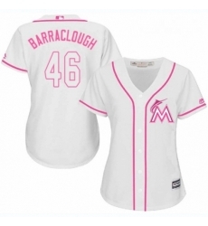 Womens Majestic Miami Marlins 46 Kyle Barraclough Replica White Fashion Cool Base MLB Jersey Womens Majestic Miami Marlins 46 Kyle Barraclough Replica White Fashion Cool Base MLB Jersey
