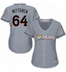 Womens Majestic Miami Marlins 64 Nick Wittgren Replica Grey Road Cool Base MLB Jersey Womens Majestic Miami Marlins 64 Nick Wittgren Replica Grey Road Cool Base MLB Jersey
