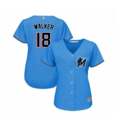 Womens Miami Marlins 18 Neil Walker Replica Blue Alternate 1 Cool Base Baseball Jersey Womens Miami Marlins 18 Neil Walker Replica Blue Alternate 1 Cool Base Baseball Jersey