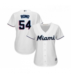 Womens Miami Marlins 54 Sergio Romo Replica White Home Cool Base Baseball Jersey Womens Miami Marlins 54 Sergio Romo Replica White Home Cool Base Baseball Jersey