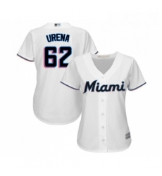 Womens Miami Marlins 62 Jose Urena Replica White Home Cool Base Baseball Jersey Womens Miami Marlins 62 Jose Urena Replica White Home Cool Base Baseball Jersey