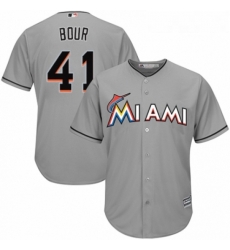 Youth Majestic Miami Marlins 41 Justin Bour Replica Grey Road Cool Base MLB Jersey Youth Majestic Miami Marlins 41 Justin Bour Replica Grey Road Cool Base MLB Jersey