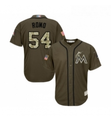 Youth Miami Marlins 54 Sergio Romo Authentic Green Salute to Service Baseball Jersey Youth Miami Marlins 54 Sergio Romo Authentic Green Salute to Service Baseball Jersey