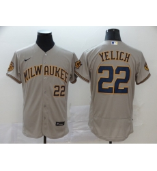 Brewers 22 Christian Yelich Gray Nike 2020 Flexbase Jersey 2 Brewers 22 Christian Yelich Gray Nike 2020 Flexbase Jersey 2