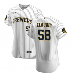 Men Milwaukee Brewers 58 Alex Claudio Men Nike White Home 2020 Flex Base Player MLB Jersey Men Milwaukee Brewers 58 Alex Claudio Men Nike White Home 2020 Flex Base Player MLB Jersey