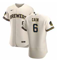 Men Milwaukee Brewers 6 Lorenzo Cain Men Nike Cream Home 2020 Flex Base Player MLB Jersey Men Milwaukee Brewers 6 Lorenzo Cain Men Nike Cream Home 2020 Flex Base Player MLB Jersey