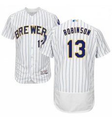 Mens Majestic Milwaukee Brewers 13 Glenn Robinson WhiteRoyal Flexbase Authentic Collection MLB Jersey Mens Majestic Milwaukee Brewers 13 Glenn Robinson WhiteRoyal Flexbase Authentic Collection MLB Jersey