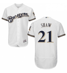 Mens Majestic Milwaukee Brewers 21 Travis Shaw White Flexbase Authentic Collection MLB Jersey Mens Majestic Milwaukee Brewers 21 Travis Shaw White Flexbase Authentic Collection MLB Jersey