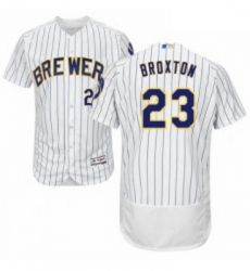 Mens Majestic Milwaukee Brewers 23 Keon Broxton White Home Flex Base Authentic Collection MLB Jersey Mens Majestic Milwaukee Brewers 23 Keon Broxton White Home Flex Base Authentic Collection MLB Jersey