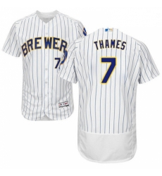 Mens Majestic Milwaukee Brewers 7 Eric Thames WhiteRoyal Flexbase Authentic Collection MLB Jersey Mens Majestic Milwaukee Brewers 7 Eric Thames WhiteRoyal Flexbase Authentic Collection MLB Jersey