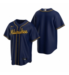 Mens Nike Milwaukee Brewers Blank Navy Alternate Stitched Baseball Jersey Mens Nike Milwaukee Brewers Blank Navy Alternate Stitched Baseball Jersey
