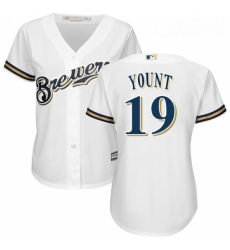 Womens Majestic Milwaukee Brewers 19 Robin Yount Authentic White Home Cool Base MLB Jersey Womens Majestic Milwaukee Brewers 19 Robin Yount Authentic White Home Cool Base MLB Jersey