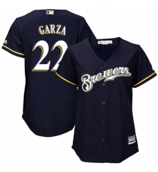 Womens Majestic Milwaukee Brewers 22 Matt Garza Replica Navy Blue Alternate Cool Base MLB Jersey Womens Majestic Milwaukee Brewers 22 Matt Garza Replica Navy Blue Alternate Cool Base MLB Jersey