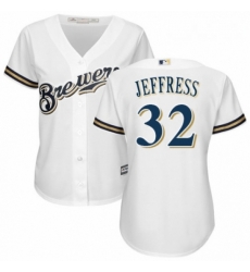 Womens Majestic Milwaukee Brewers 32 Jeremy Jeffress Replica White Alternate Cool Base MLB Jersey Womens Majestic Milwaukee Brewers 32 Jeremy Jeffress Replica White Alternate Cool Base MLB Jersey